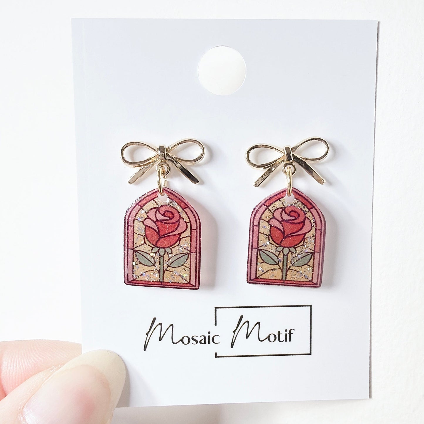 Rose in the Glass Sparkle (earrings)