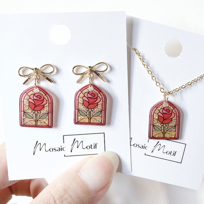 Rose in the Glass Sparkle (earrings)