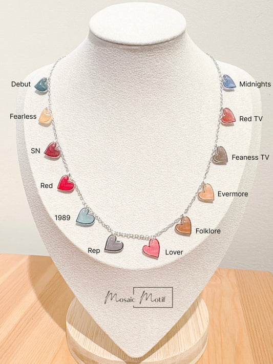 (💕) Taylor Swift - Swifties 12 hearts necklace (16” inch)