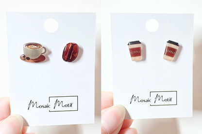 Coffee earrings stud earrings