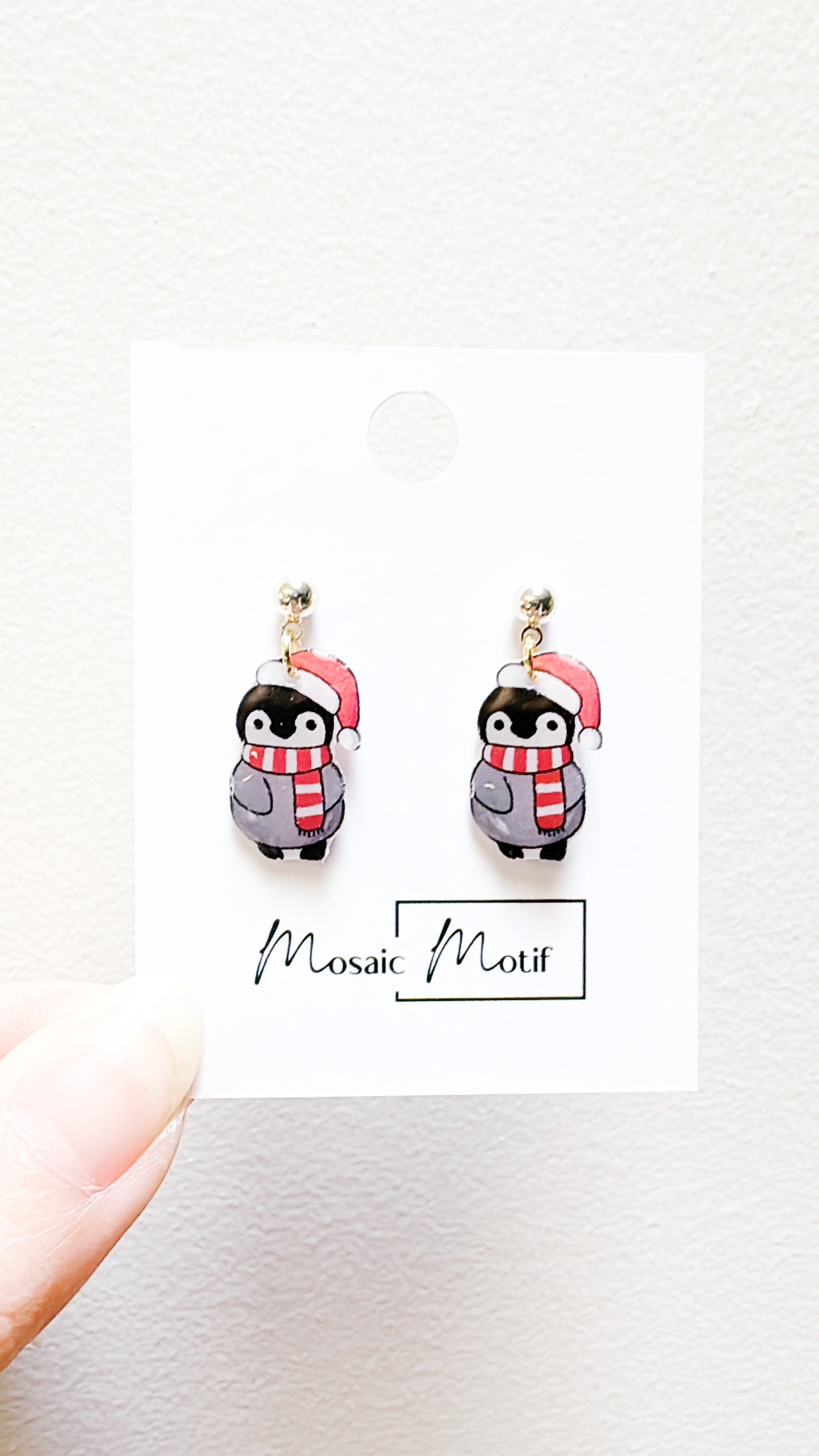 Xmas Christmas dangle earrings - Penguin