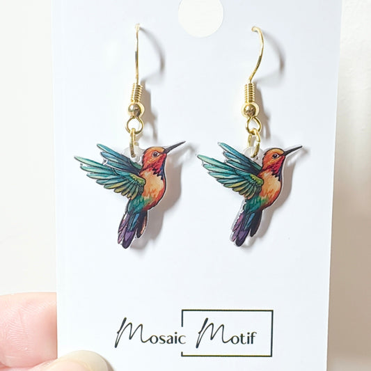 Hummingbird earrings dangle