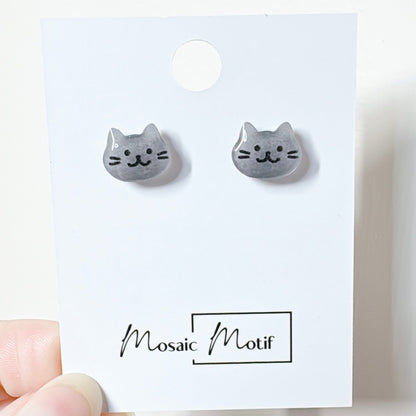 Cat earrings - Cat stud earrings (multiple colour)