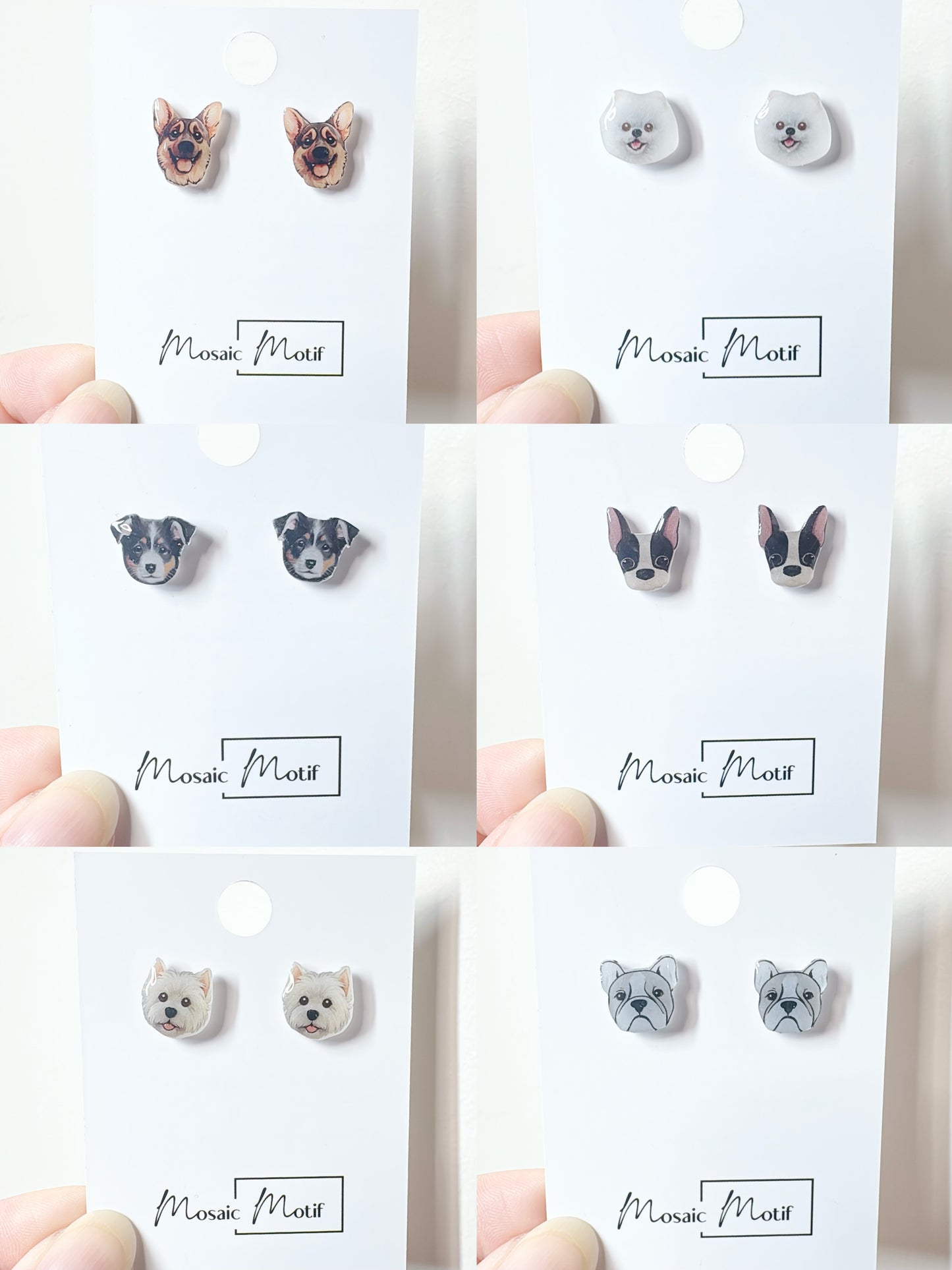 (🐾) Earrings stud - dog earrings (multiple colour)