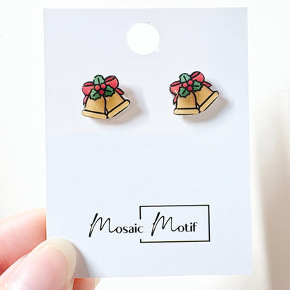 Xmas Christmas stud earrings - Bell