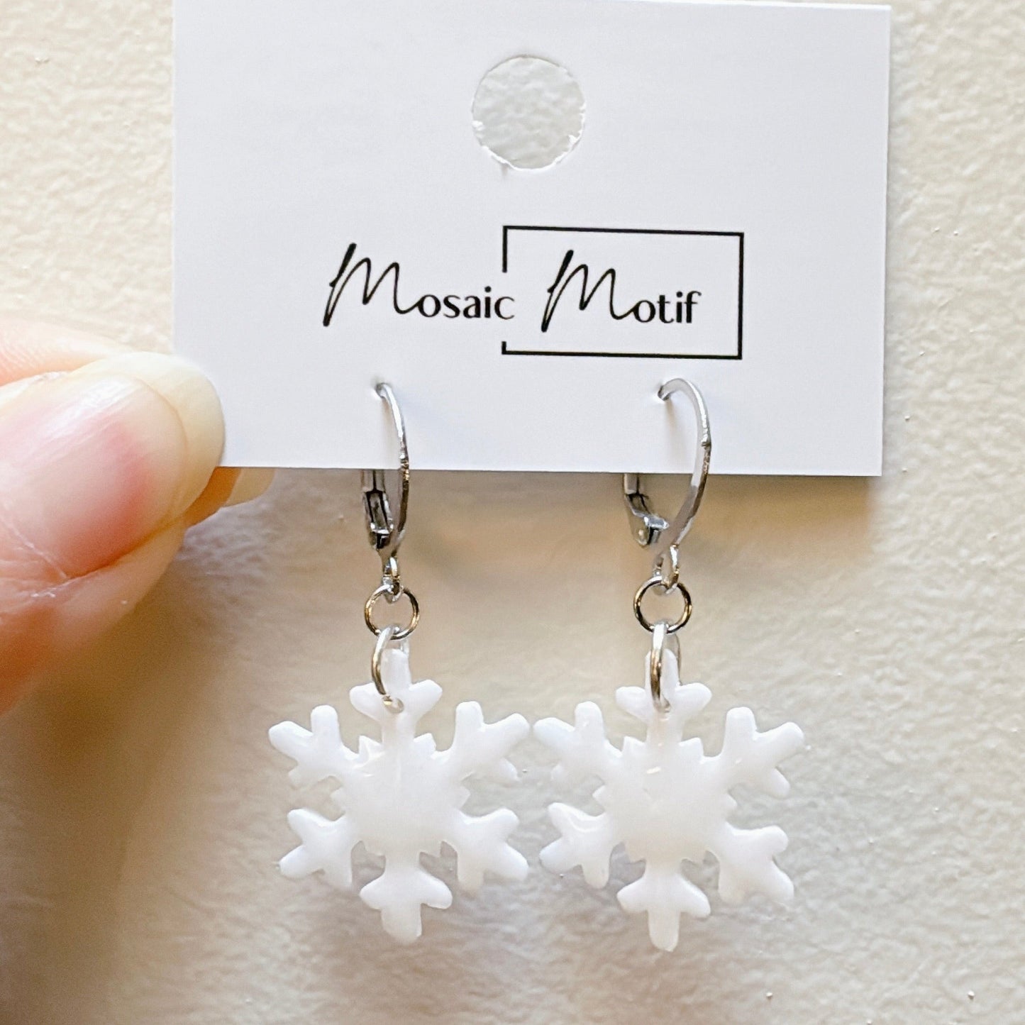Xmas snowflake dangle earrings