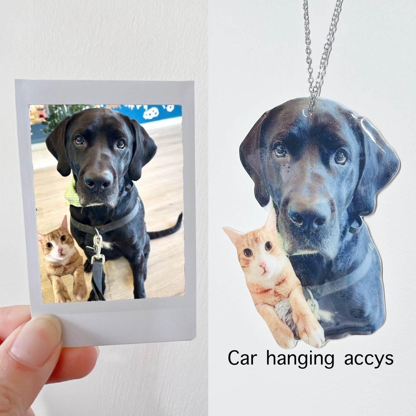 (🐾) Custom Pet Portrait - Vehicle Hanging Accessory