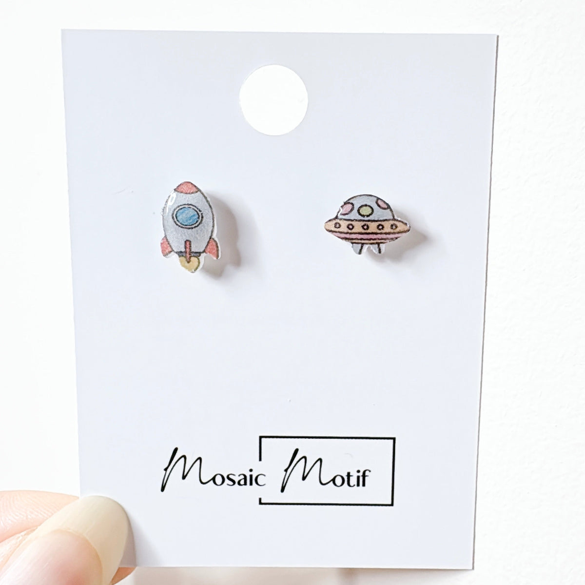 Spaceship & Rocket earrings stud