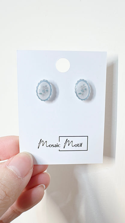 Floral Frame stud earrings (multiple colours)
