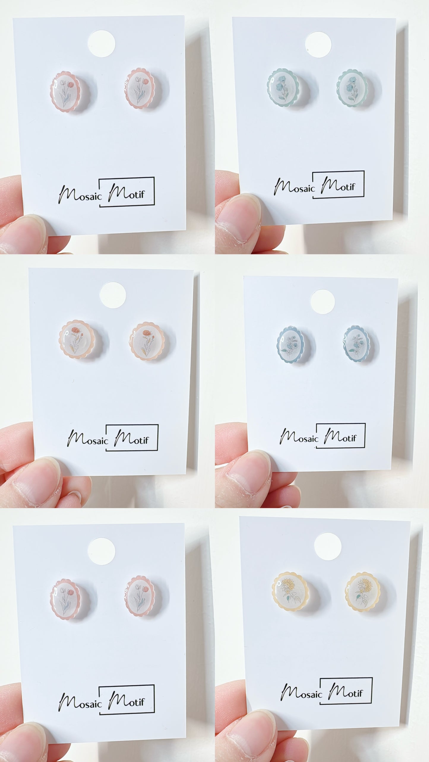 Floral Frame stud (multiple colours)
