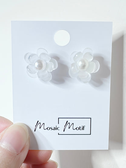 Floral 3D stud earrings - Camellia (multiple colours)