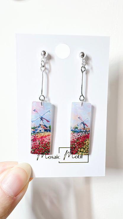 Oil painting earrings (Scenic style)