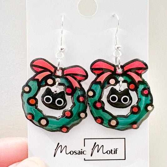 Xmas dangle - Cat Wreath dangle