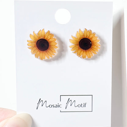 Floral Sunflower stud earrings