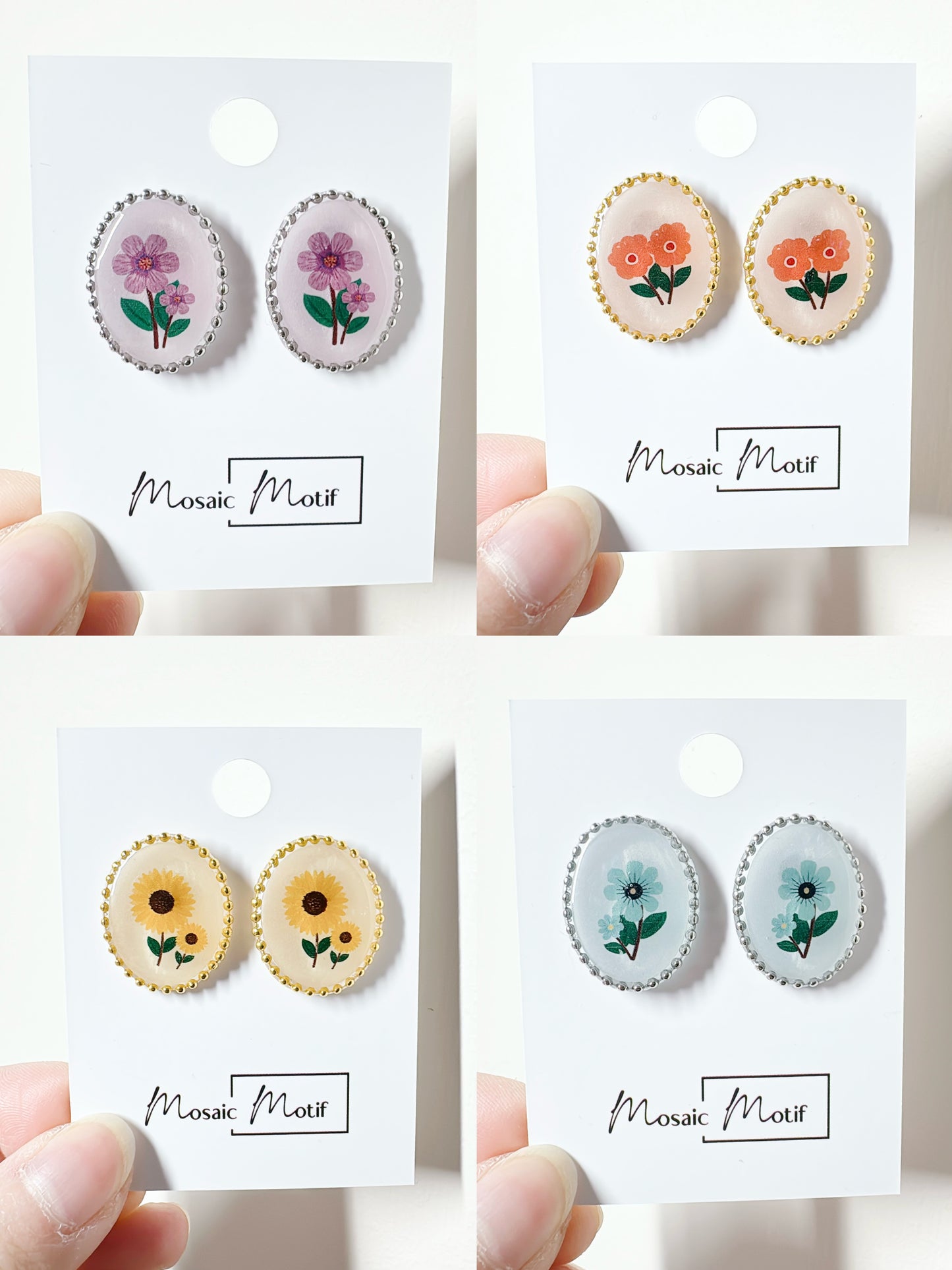Floral Vintage mini earrings (multiple designs)