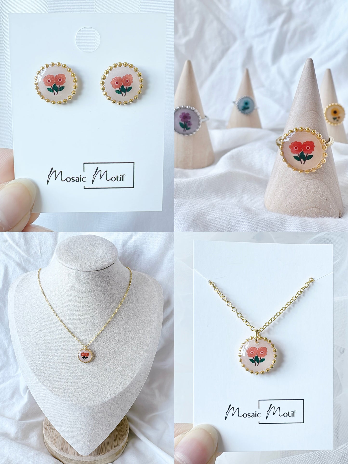 Floral Vintage pearl dangle earrings