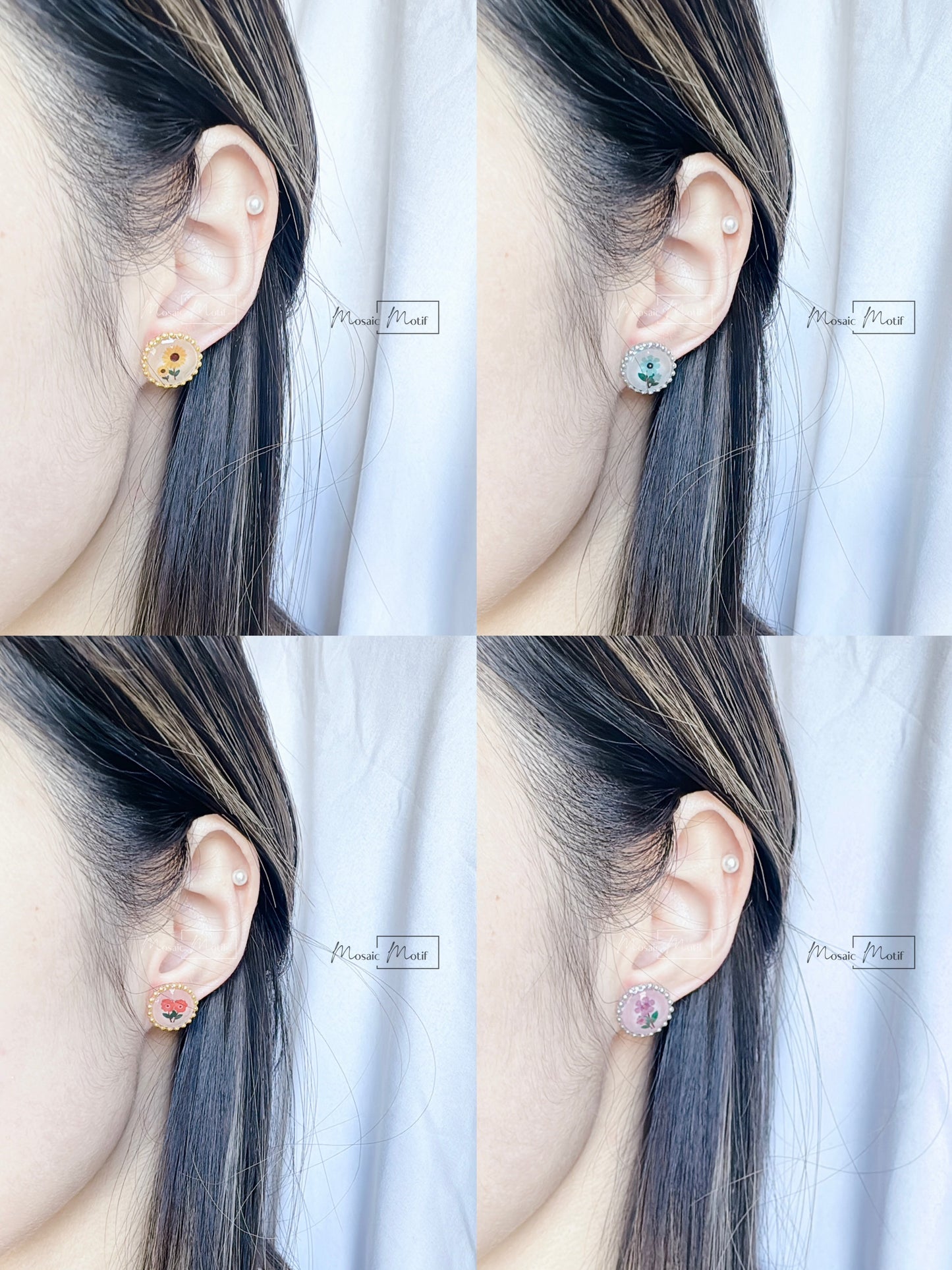 Floral Vintage mini earrings (multiple designs)