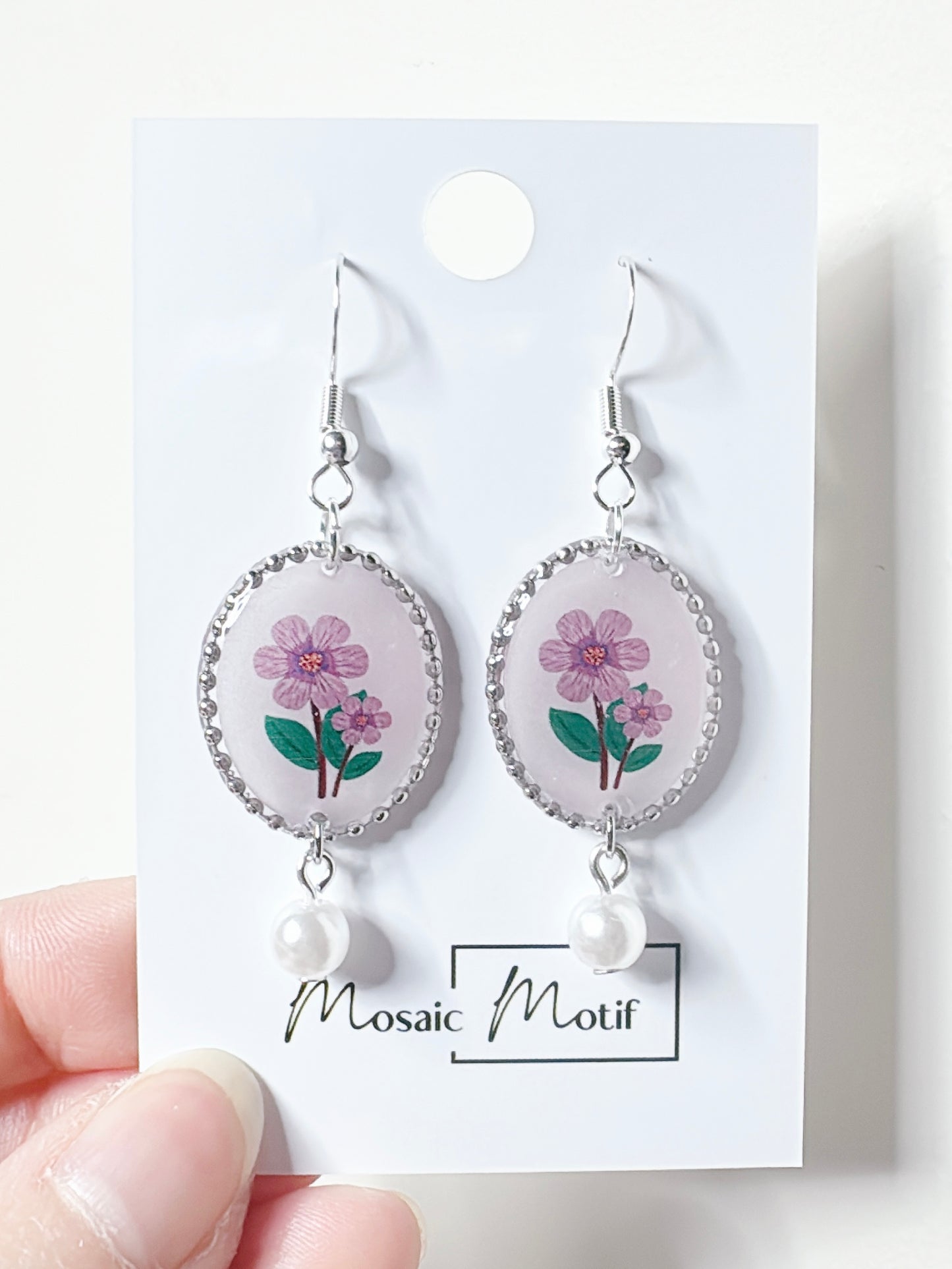 Floral Vintage pearl dangle earrings