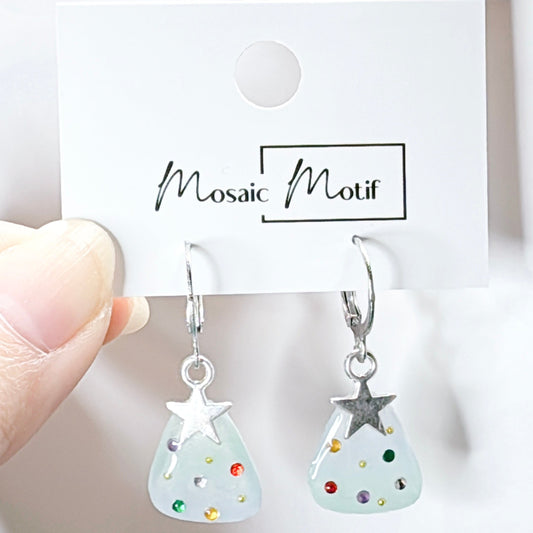 Xmas tree cutie earrings (Colourful stone)