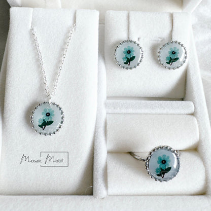 Floral Vintage gift set (earrings, necklace, ring)