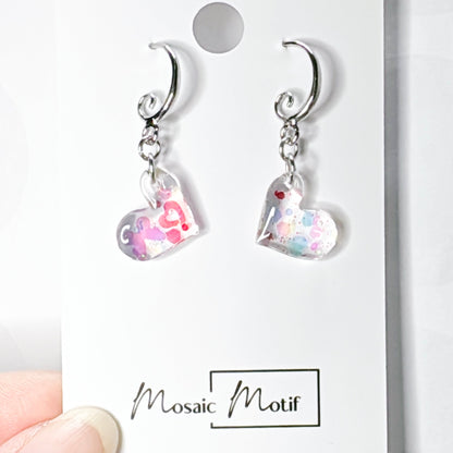 Jello Heart dangle earrings (two styles)