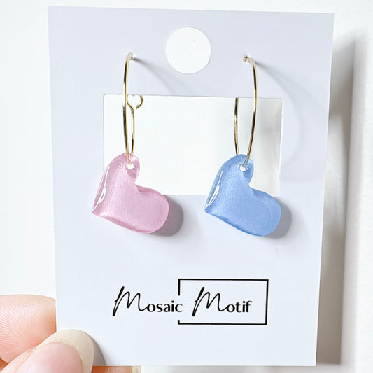 Valentine - Heart Hoop earrings (double sided)