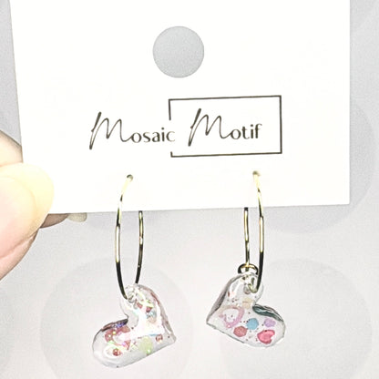 Jello Heart dangle earrings (two styles)