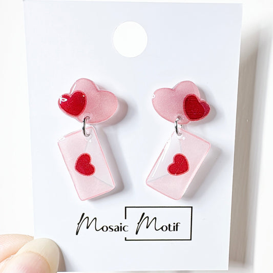 Heart mail dangle earrings (multiple styles)
