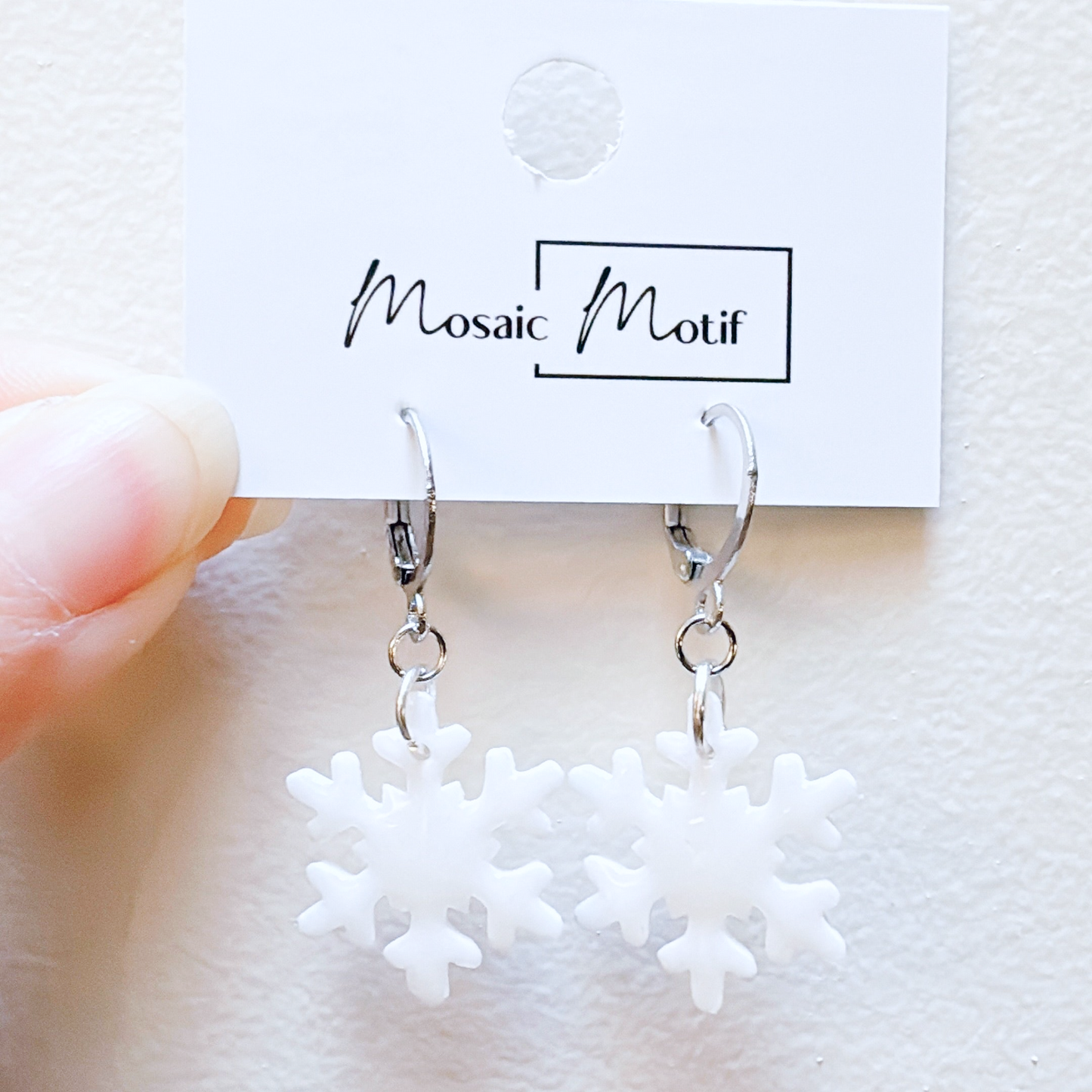 Xmas Christmas snowflake earrings - dangle earrings