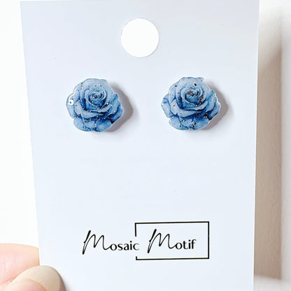 Rose stud earrings (two colours)