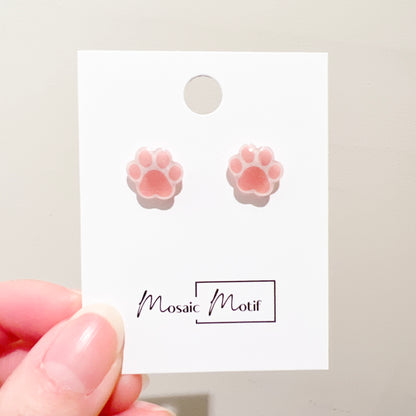 Pet paw stud earrings (multiple colours)
