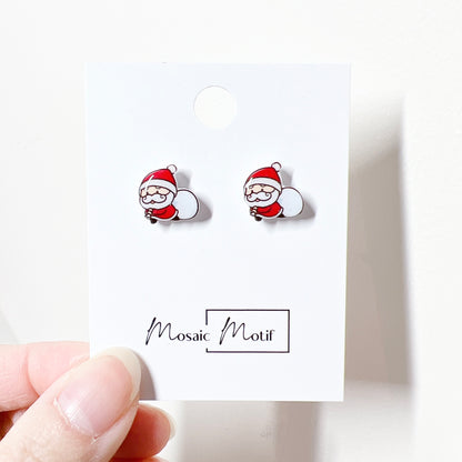 Xmas Christmas stud earrings - Santa
