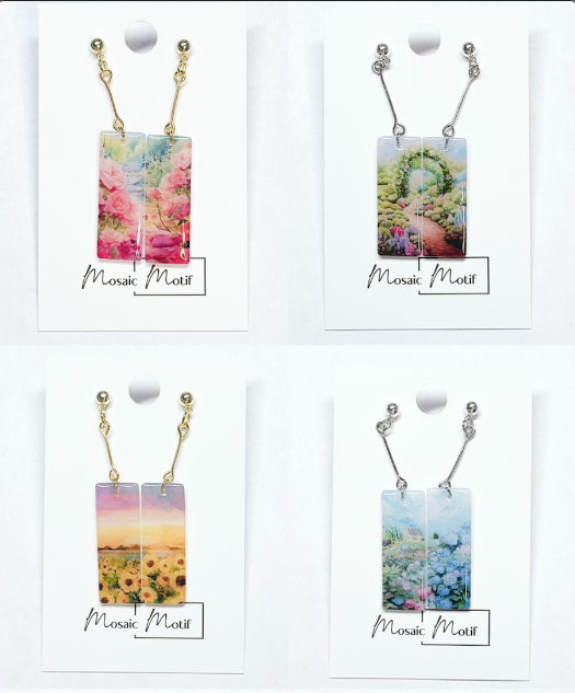 Oil painting earrings (Scenic style)