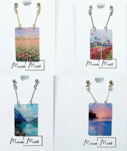 Oil painting earrings (Scenic style)
