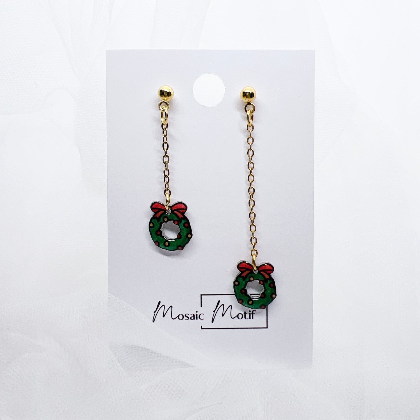 Xmas long dangle - Wreath