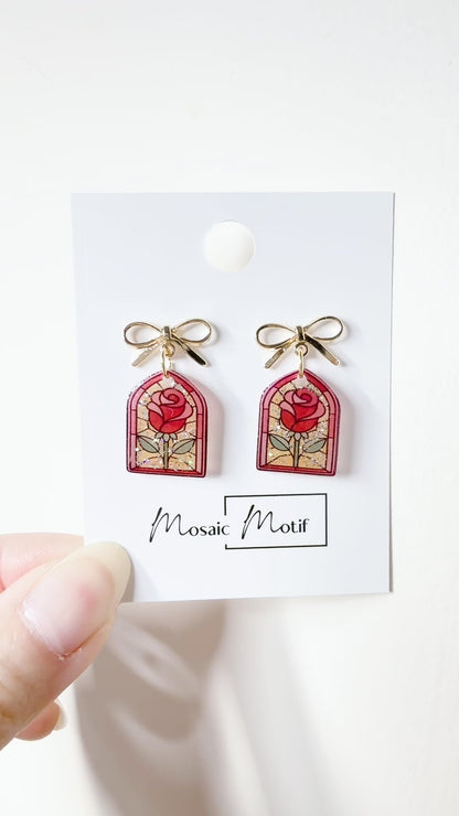 Rose in the Glass Sparkle (earrings)