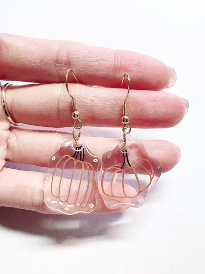 Halloween dangle earrings - Pumpkin doodle