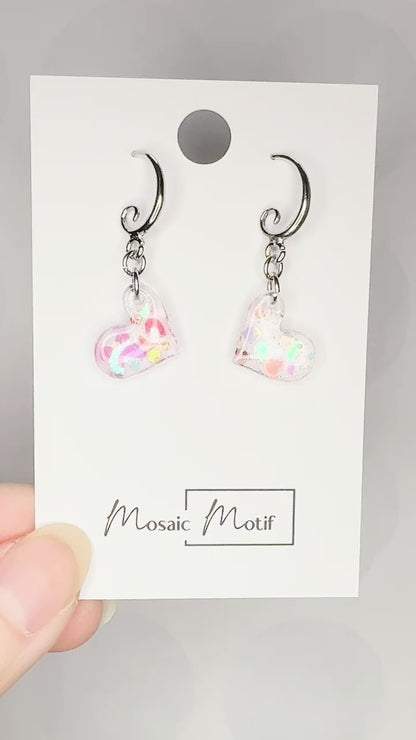 Jello Heart dangle earrings (two styles)
