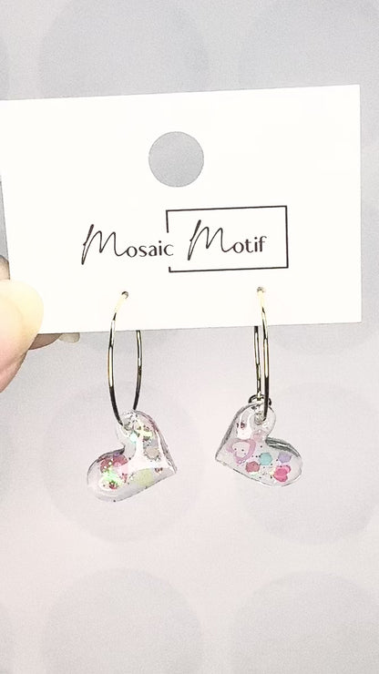 Jello Heart dangle earrings (two styles)