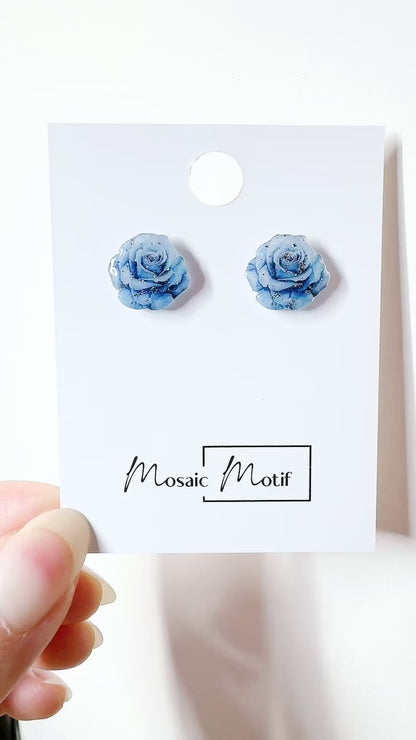 Rose stud earrings (two colours)