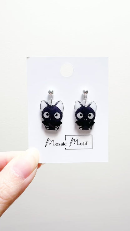 Halloween hoop earrings - Cat mini Bat