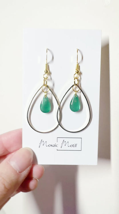 Waterdrop ring dangle earrings (multiple colours)