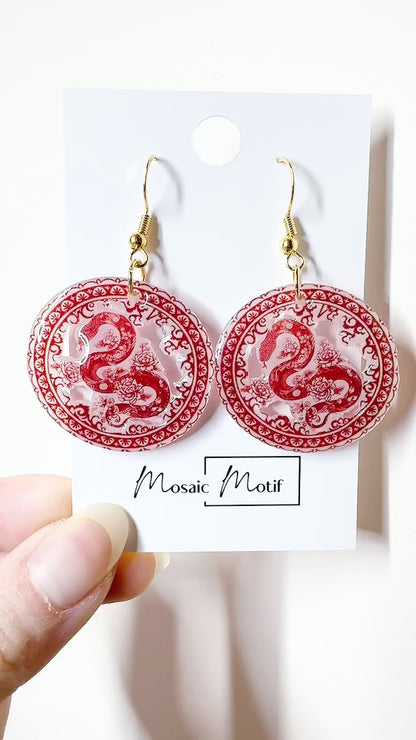 CNY - Snake cut out dangle earrings